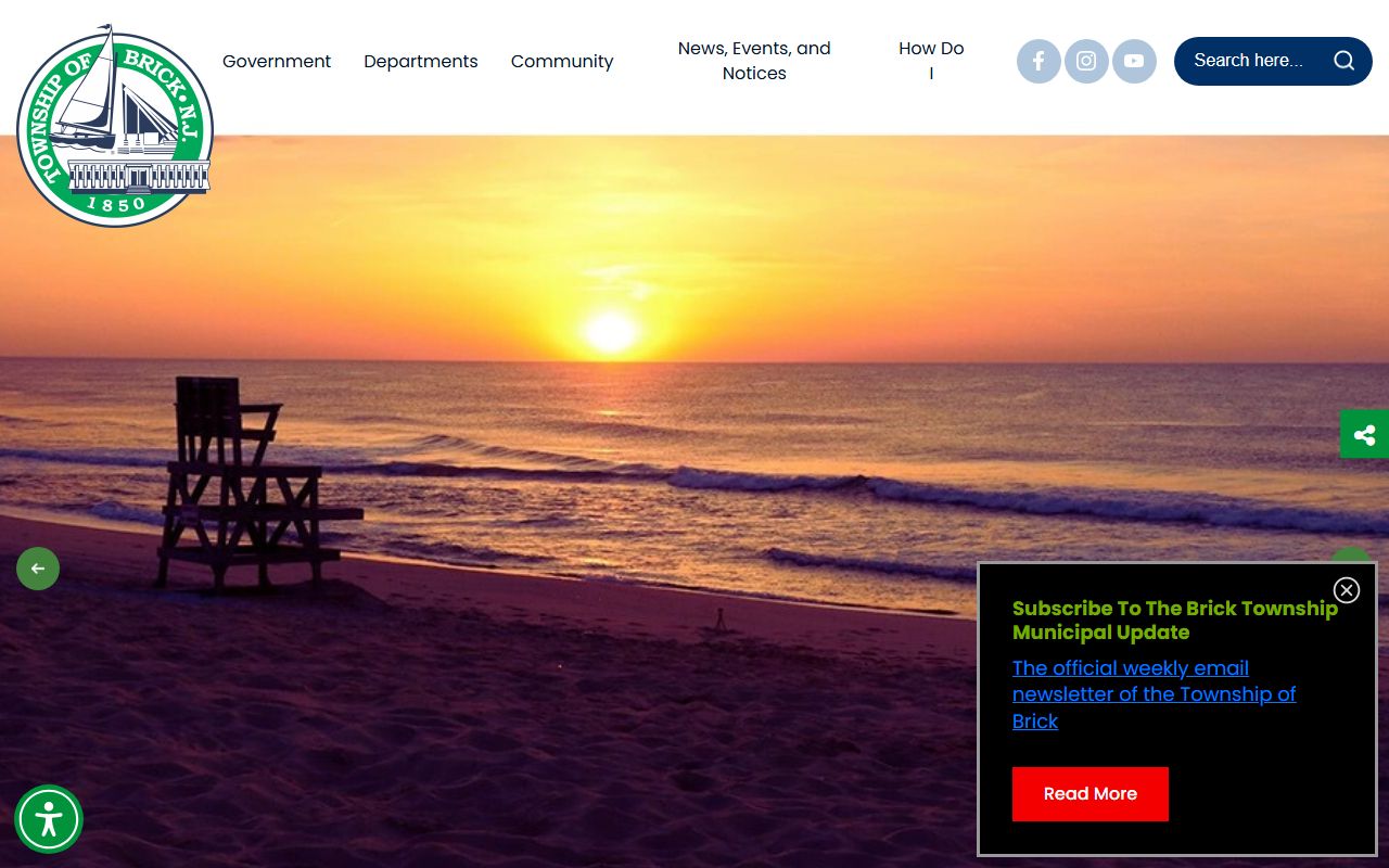 Brick Township government office for genealogy records