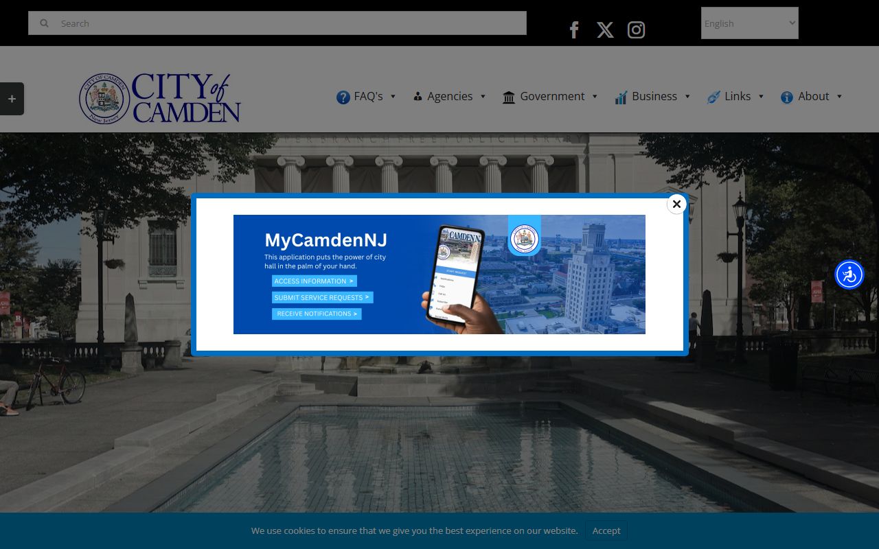 Camden City vital statistics office for genealogy records