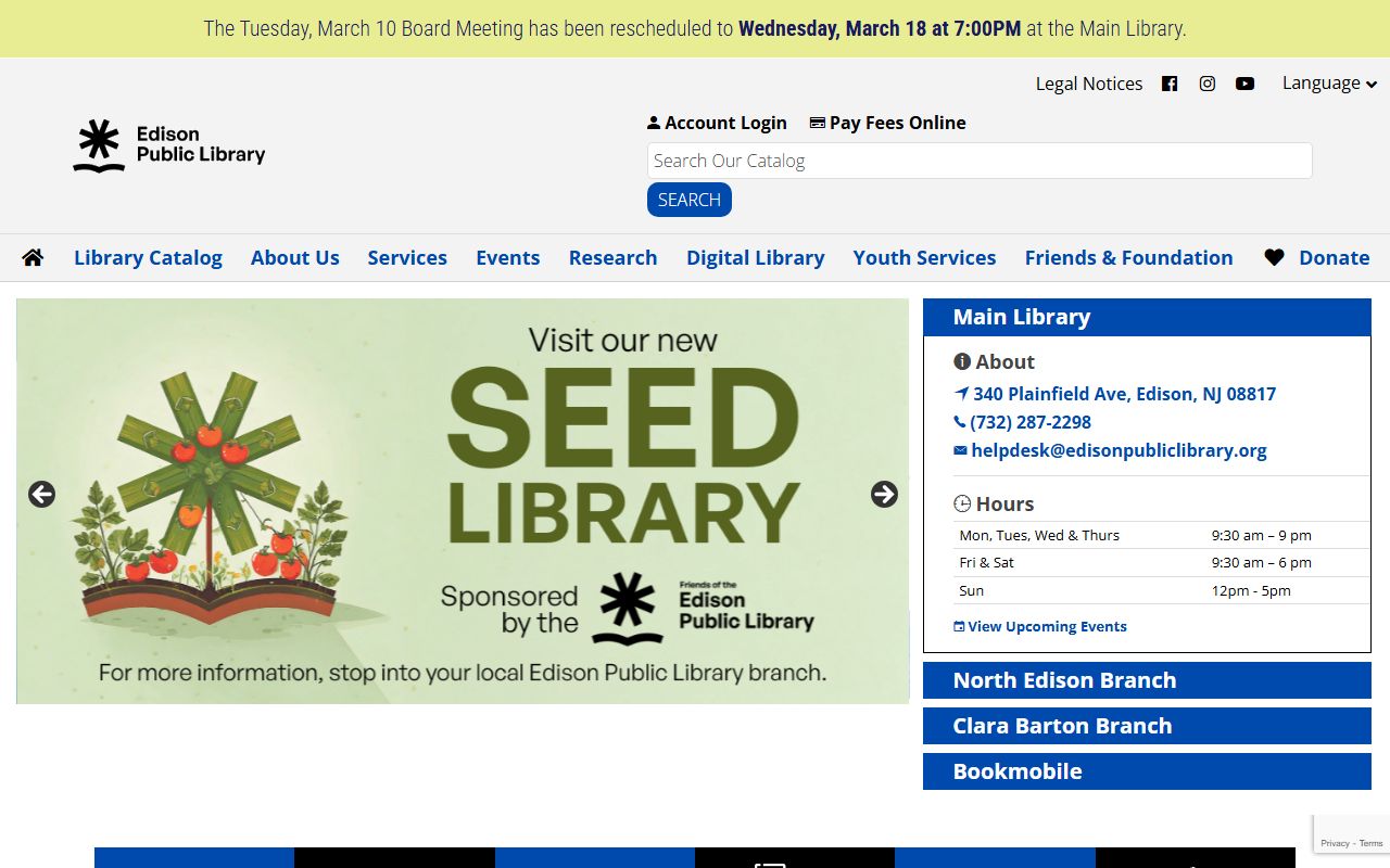 Edison Public Library genealogy research resources