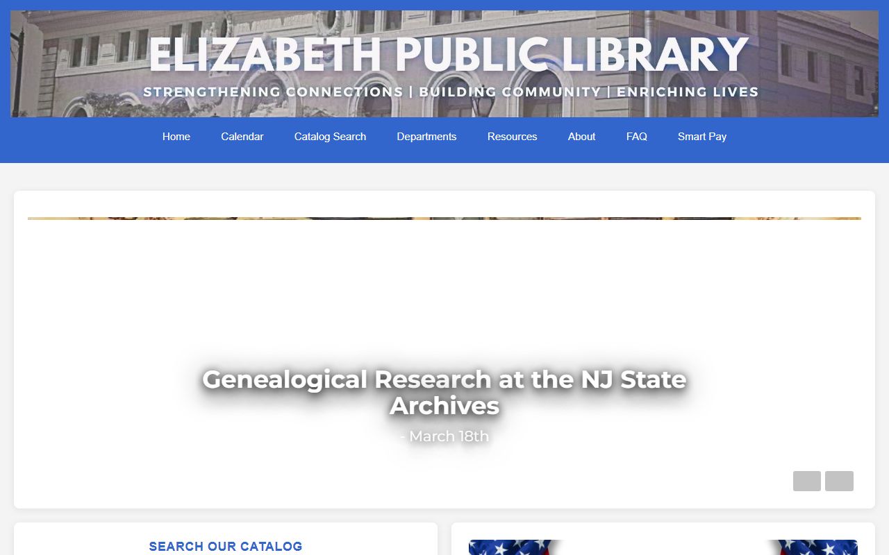 Elizabeth Public Library local history and genealogy collection