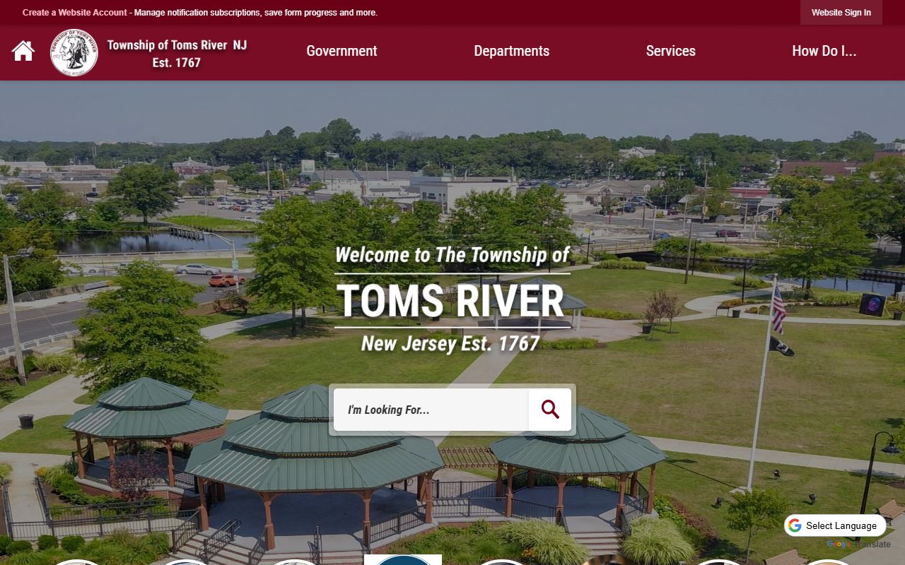 Toms River Township government for genealogy records access