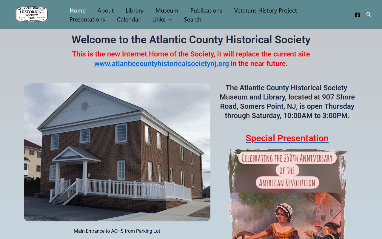 Atlantic County Historical Society genealogy research in Somers Point