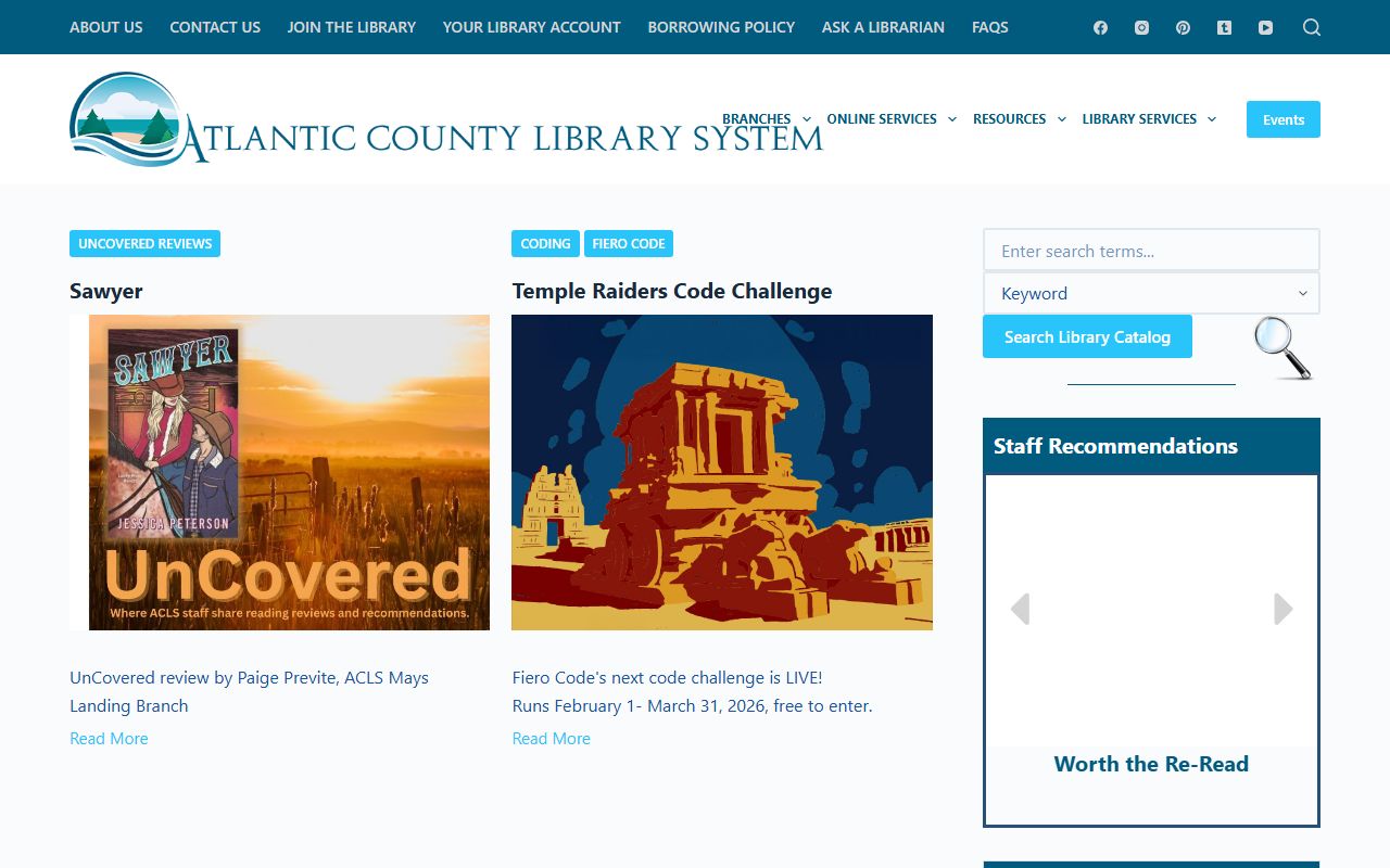 Atlantic County Library System genealogy and family history resources