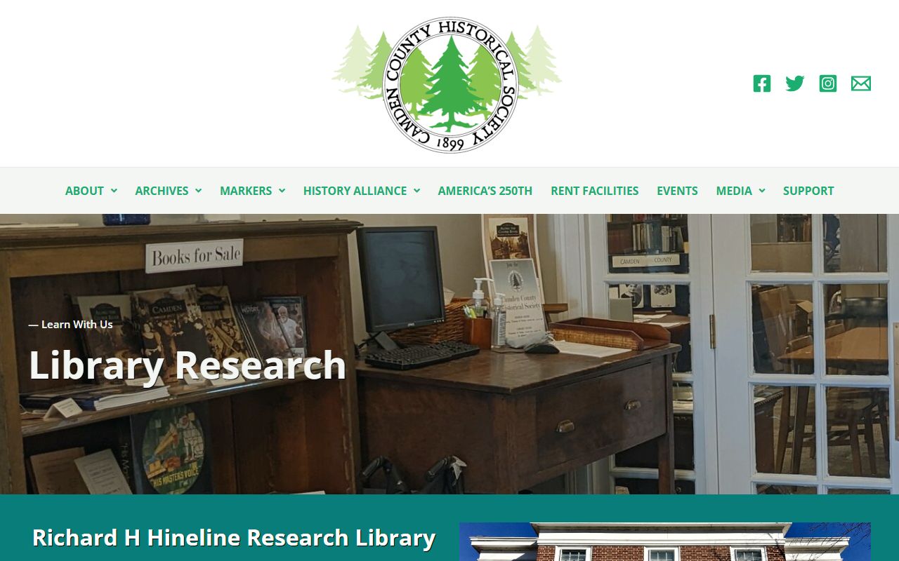 Camden County Historical Society genealogy research library