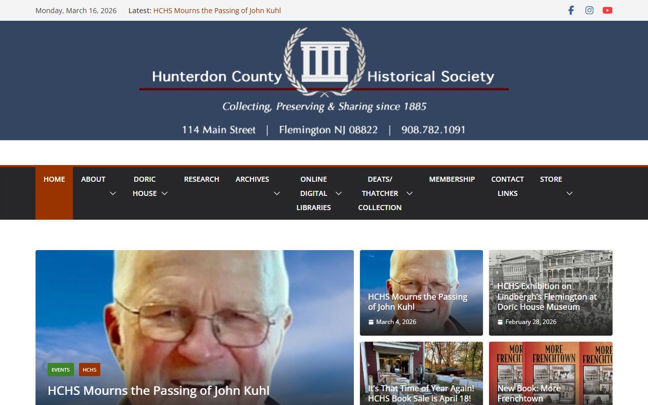Hunterdon County Historical Society for genealogy records