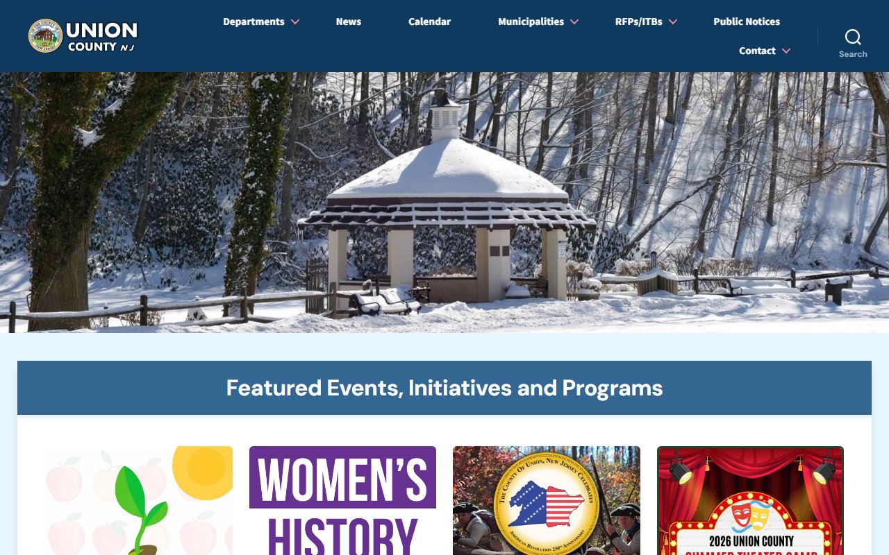 Union County government website for genealogy record searches in Elizabeth